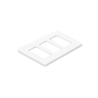 Lutron Claro CW3WH | Placa de pared 3 espacios | Blanco brillante