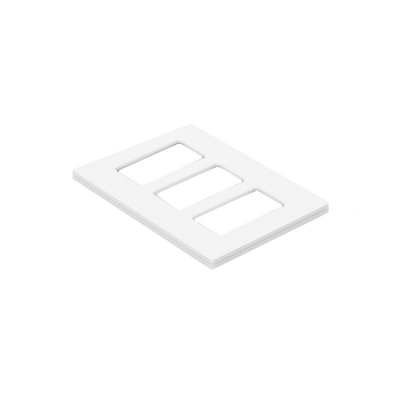 Lutron Claro CW3WH | Placa de pared 3 espacios | Blanco brillante