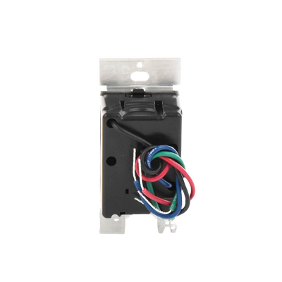 (Caseta Wireless) Atenuador de pared Negro. Aumenta/Disminuye Intensidad de Iluminación.  No requiere cable neutro. 150W LED / 600W INC/HAL