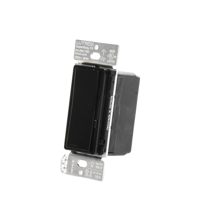 (Caseta Wireless) Atenuador de pared Negro. Aumenta/Disminuye Intensidad de Iluminación.  No requiere cable neutro. 150W LED / 600W INC/HAL