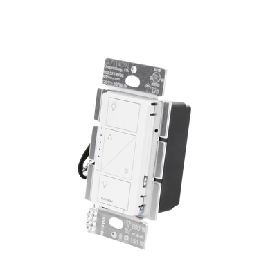 (Caseta Wireless) Atenuador de pared. Aumenta/Disminuye Intensidad de Iluminación.  No requiere cable neutro. 150W LED / 600W INC/HAL