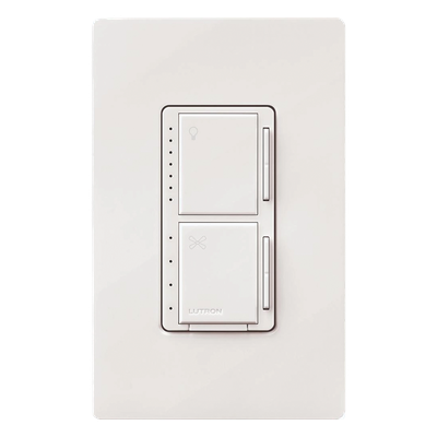 Lutron Maestro MACL-LFQ-WH | Control dual ventilador y atenuador Maestro LED+ 1.5 A, 4 velocidades