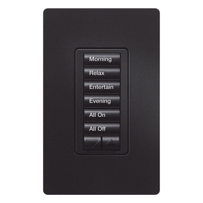 Lutron RadioRA 2 RRDW6BRLBL | Teclado de pared 6 botones + subir-bajar