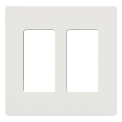 Lutron Claro CW2WH | Placa de pared 2 espacios | Blanco brillante