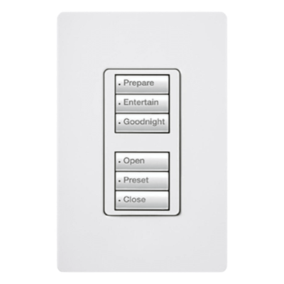 Lutron RadioRA 2 RRDW3BDWH | Botonera de pared 2 grupos de 3 botones