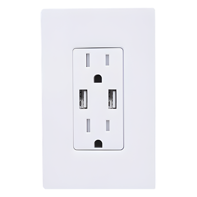 Lutron Claro CAR15UBTRWH | Tomacorriente dúplex con USB 15 A 125 V 60 Hz