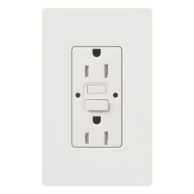 Lutron CAR-15-GFST | Tomacorriente Dúplex GFCI 15 A 125 V Autocomprobable