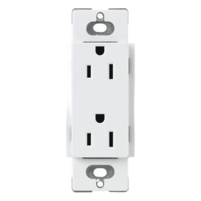 CAR15WH Tomacorriente Dúplex / 15 A / 125 V / Estilo Decorador / Perfil Delgado / Terminales de Tornillo