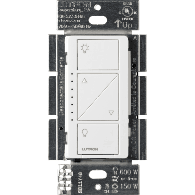 PD10NXD (Caseta Wireless) Atenuador, aumenta/disminuye intensidad de Iluminación, requiere cable neutro. 250W LED /1000 INC/HAL