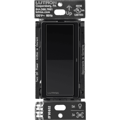 (Caseta Wireless) Interruptor Negro Inteligente On/Off, requiere cable neutro. 5A /120V