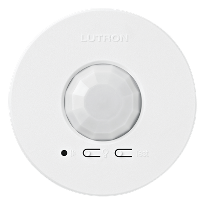 LRF2OCR2BPWH Sensor Lutron de Ocupación Inalámbrico de Techo / PIR 360° / Cobertura 30.2 a 62.4 m² (324 a 676 ft²) / RF 18 m (59 ft) / Batería CR123 / 10 Años de Duración