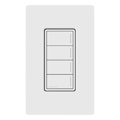 Lutron Sunnata RRSTW4BWH | Teclado 4 botones | Blanco brillante