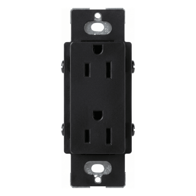Lutron CAR15BLS | Tomacorriente dúplex 15 A 125 V | Claro Negro