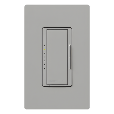 Atenuador de Pared Inalámbrico / 250 W LED/CFL / 500 W Incandescente / Neutro Opcional con RTISS / FASS / Radiofrecuencia 431-437 MHz / Alcance 9 m (29.5 ft) / Control Multiubicación