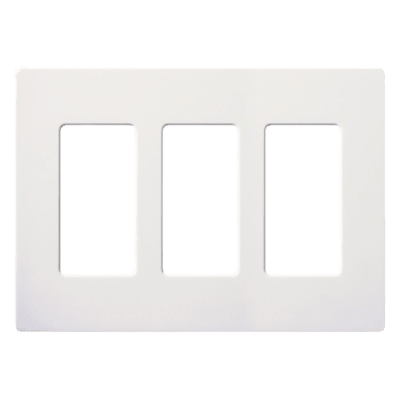 Lutron Claro CW3WH | Placa de pared 3 espacios | Blanco brillante