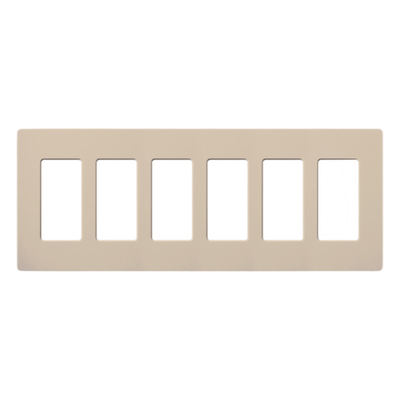 Lutron Claro SC6TP | Placa de Pared 6 Espacios Diseño Screwless