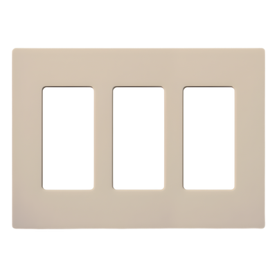 Lutron Claro SC3TP | Placa de Pared de 3 Espacios Acabado Satinado