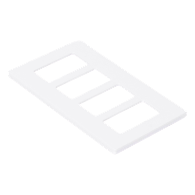 Lutron Claro CW4WH | Placa de pared 4 espacios | Blanco brillante