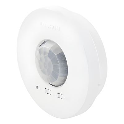 LRF2OCR2BPWH Sensor Lutron de Ocupación Inalámbrico de Techo / PIR 360° / Cobertura 30.2 a 62.4 m² (324 a 676 ft²) / RF 18 m (59 ft) / Batería CR123 / 10 Años de Duración