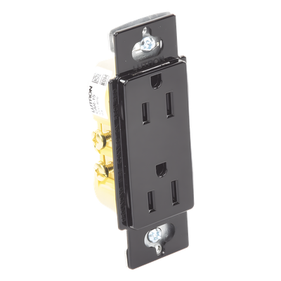 Lutron CAR15BLS | Tomacorriente dúplex 15 A 125 V | Claro Negro