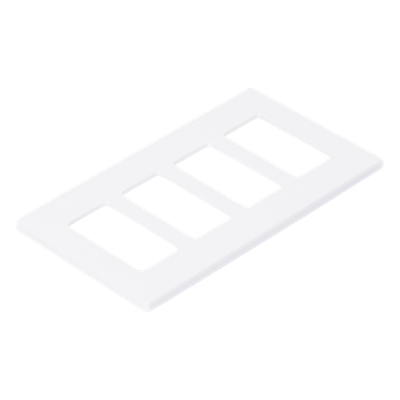 Lutron Claro CW4WH | Placa de pared 4 espacios | Blanco brillante